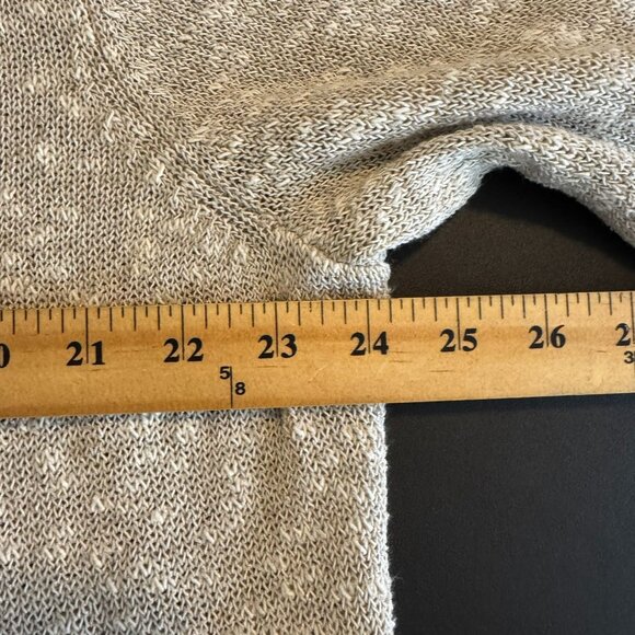 Eileen Fisher Tan Linen-Blend Open Front Semi-Sheer Knit Spring Cardigan, 1X - Picture 8 of 8